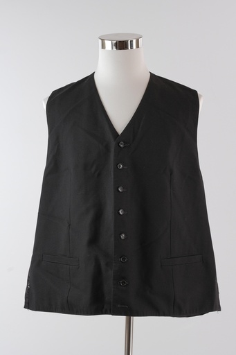 [OP02562] Chaleco negro bajo recto