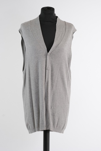 [OP00991] Chaleco largo  punto gris