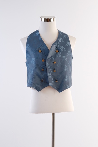 [OP02375] Chaleco porruano azul flores - indumentaria