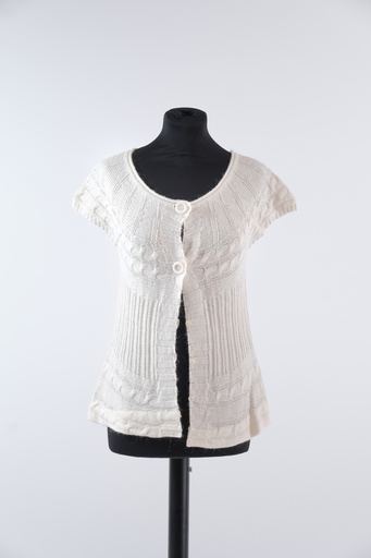 [OP02833] Chaqueta punto manga corta blanco
